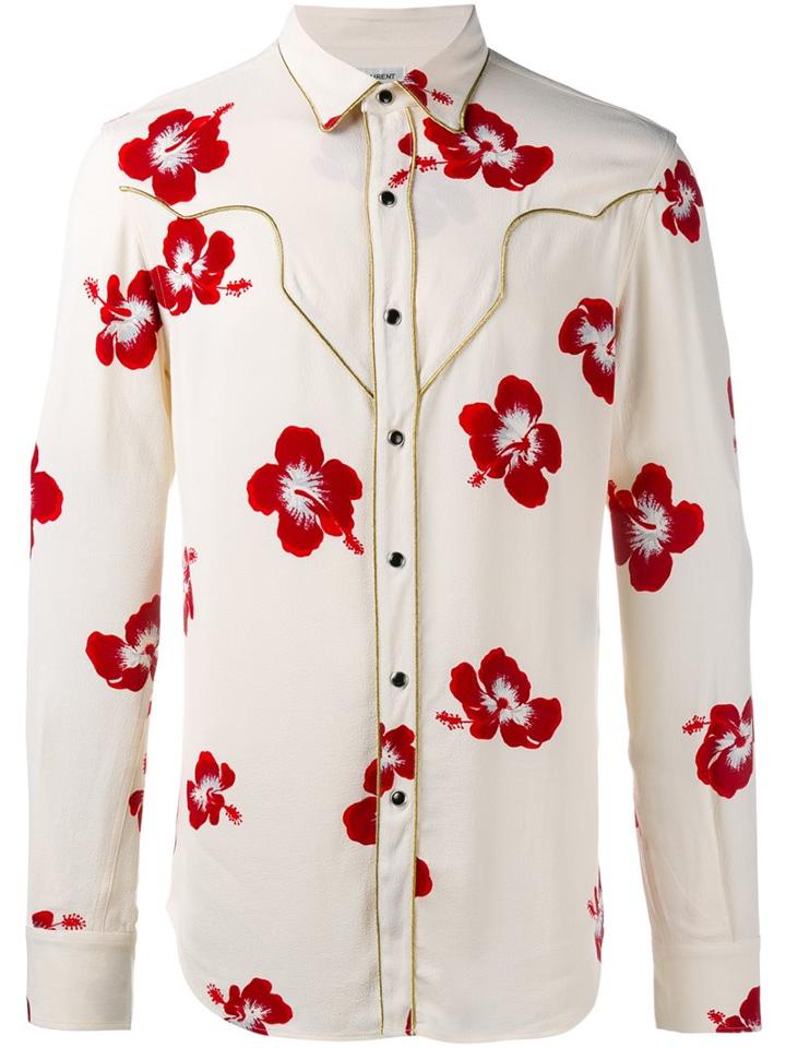 Saint Laurent Hibiscus Floral Shirt