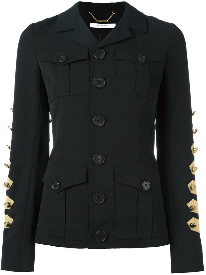 Givenchy Military Jacket, Women's, Size: 40, Black, Viscose/wool
