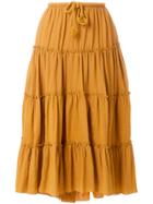 See By Chloé Flared Ruffled Skirt - Brown