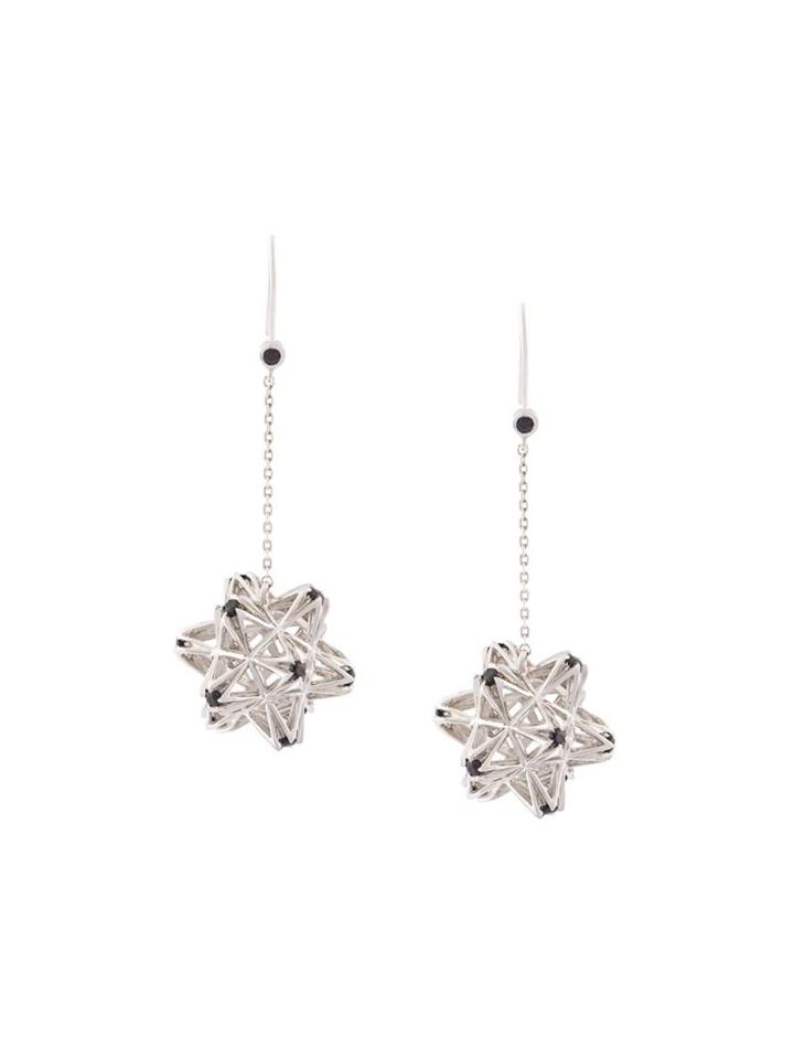 John Brevard 'frame' Sapphire Dangle Earrings, Women's, Metallic
