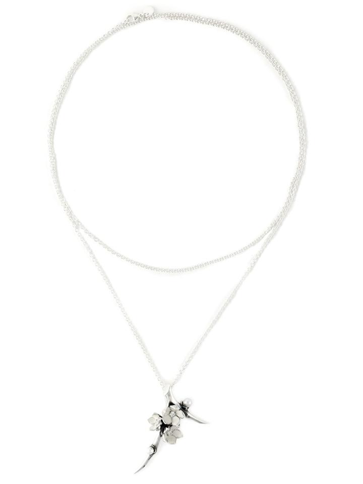 Shaun Leane 'cherry Blossom' Diamond Long Pendant Necklace - Metallic