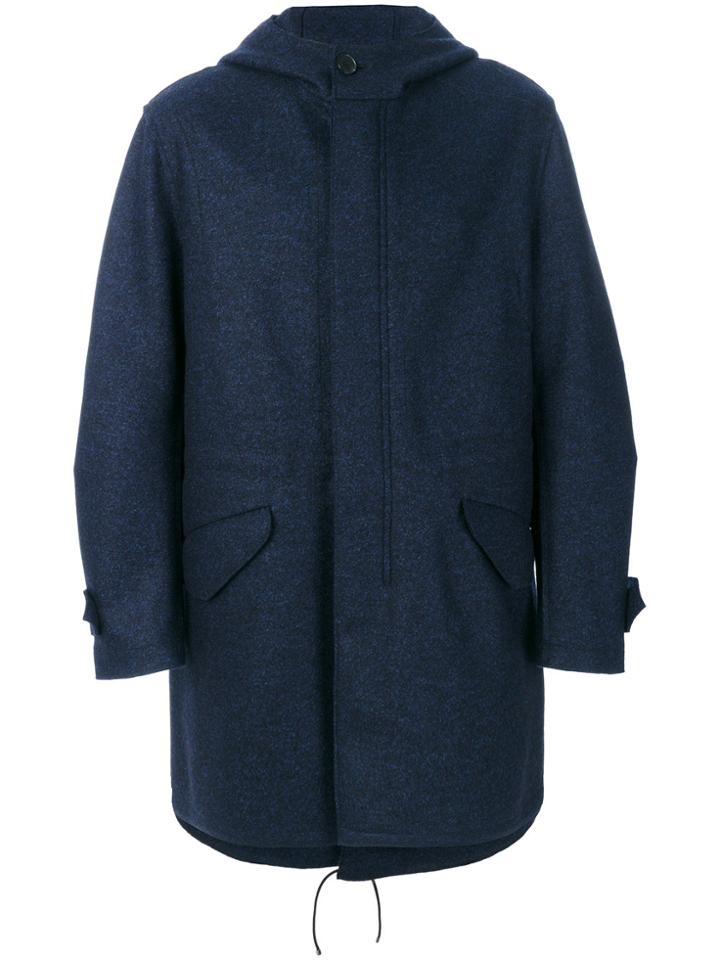 Pringle Of Scotland Buttoned Parka Coat - Blue