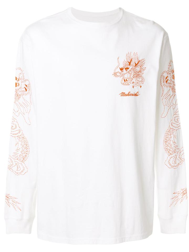 Maharishi Dragon-embroidered Sweatshirt - White