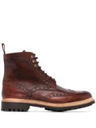 Grenson Fred Hand-painted Leather Boots - Brown