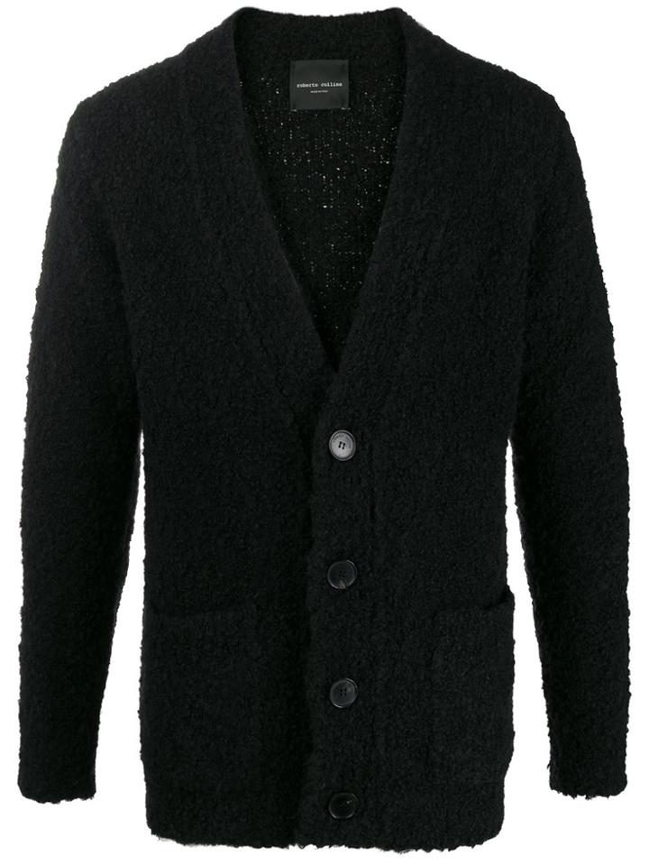Roberto Collina Textured Knit Cardigan - Black