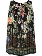 Etro Floral Print Pleated Top