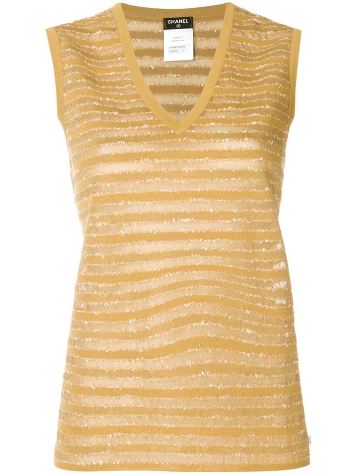 Chanel Vintage Sheer Stripes Tank - Yellow & Orange