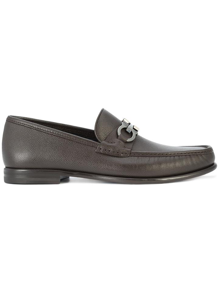 Salvatore Ferragamo Gancini Bit Loafers - Brown