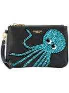 Essentiel Antwerp - Octopus Embroidered Clutch - Women - Leather - One Size, Black, Leather