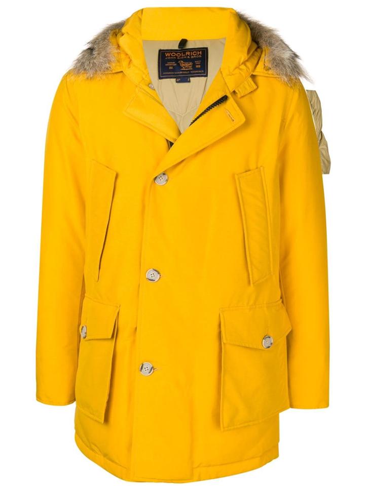 Woolrich Short Hooded Padded Coat - Yellow