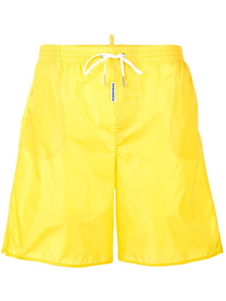 Dsquared2 - Classic Logo Swim Shorts - Men - Polyamide - 48, Yellow/orange, Polyamide