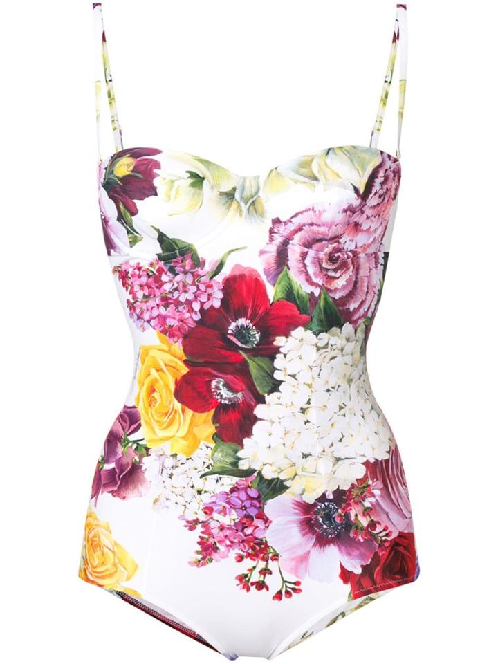 Dolce & Gabbana Floral One-piece - White