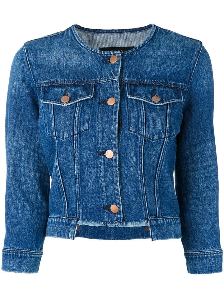 J Brand Cropped Denim Jacket, Women's, Size: Small, Blue, Cotton