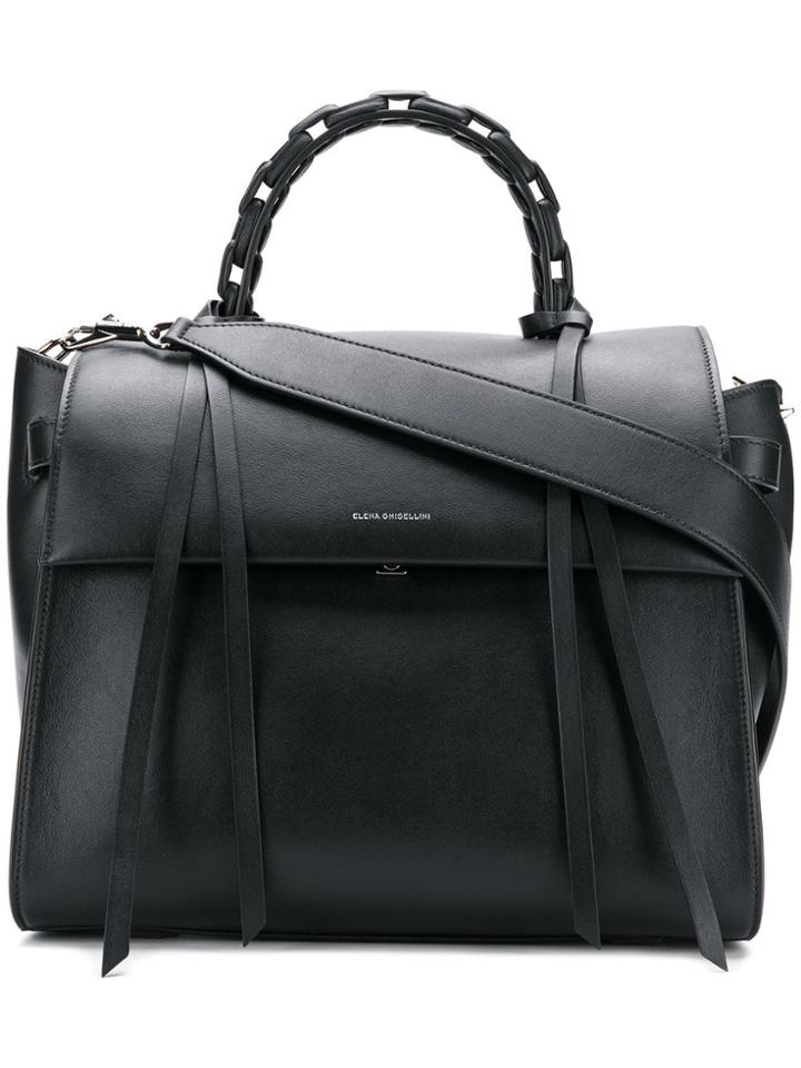 Elena Ghisellini Flap Tote - Black