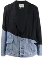 Greg Lauren Contrast Fitted Blazer - Blue