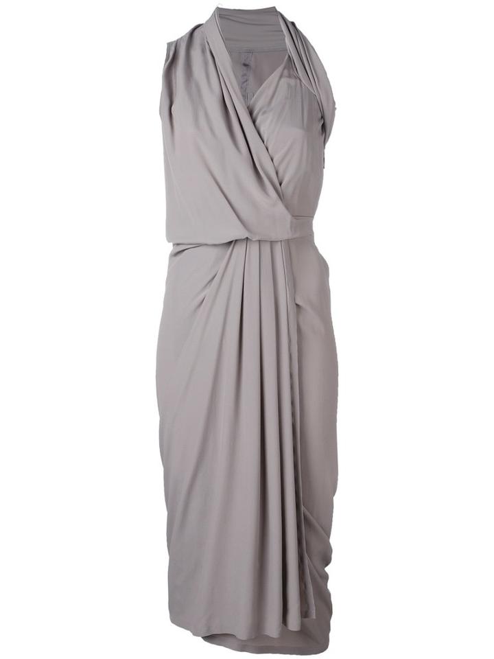 Rick Owens Limo Dress, Women's, Size: 40, Grey, Silk/acetate