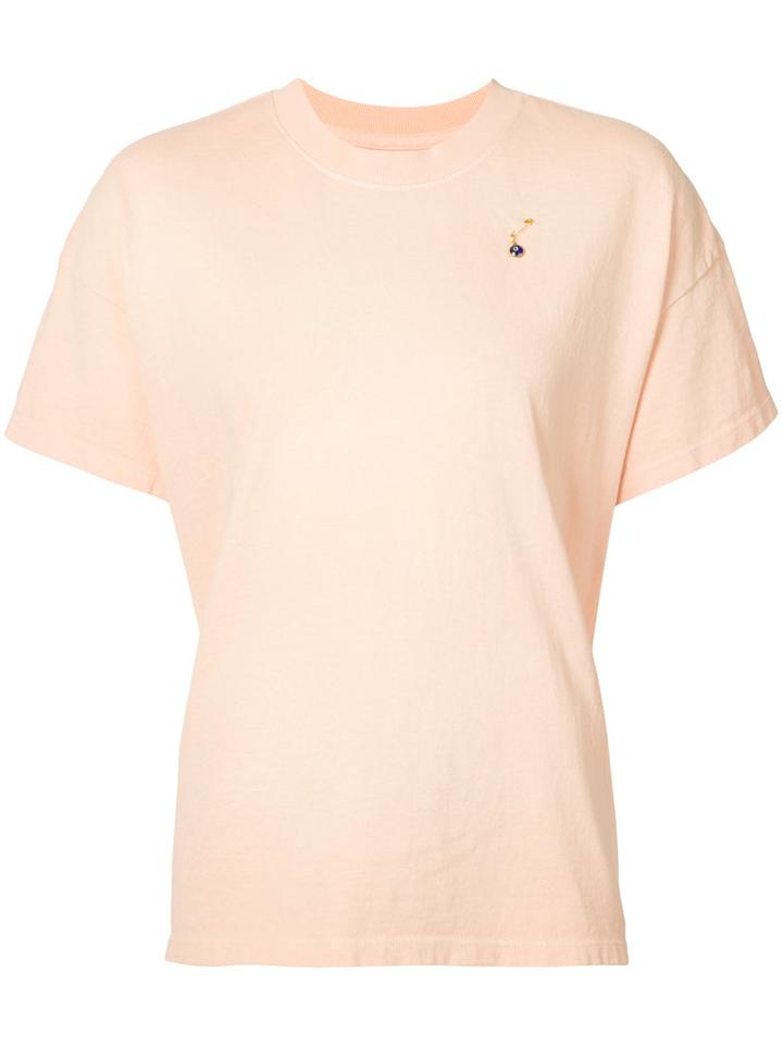 L'equip - Pin Detail T-shirt - Women - Cotton - Xs, Yellow/orange, Cotton