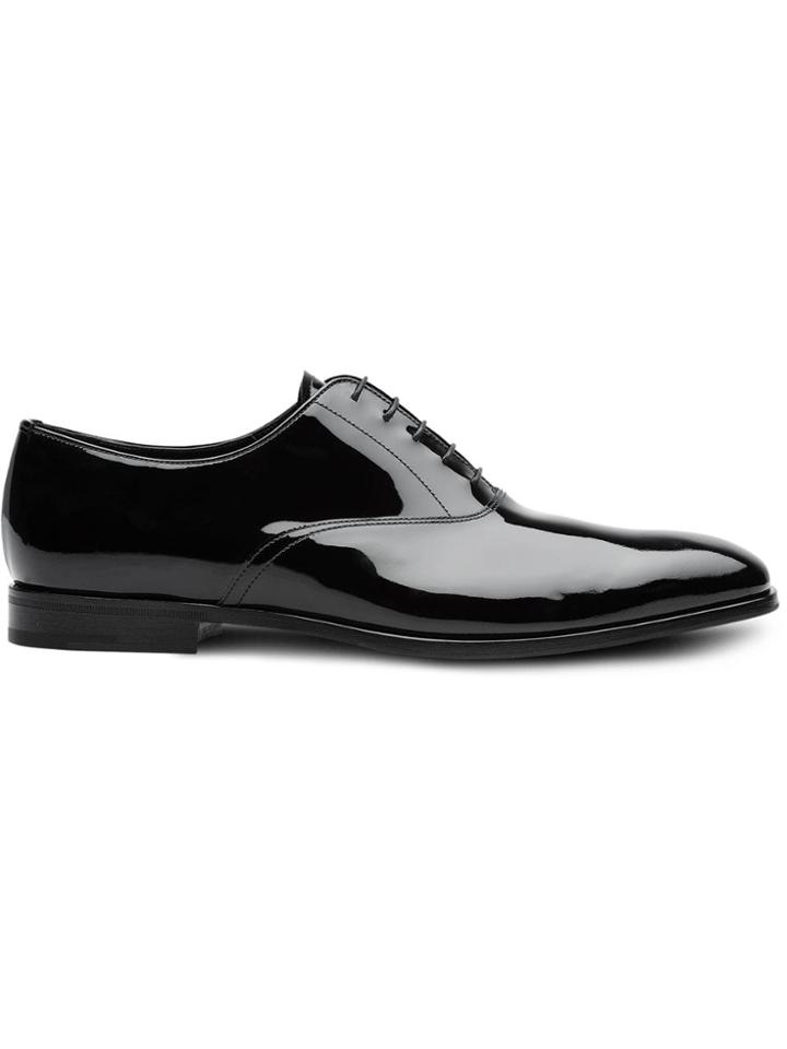 Prada Patent Leather Oxford Shoes - Black
