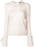 Luisa Cerano Collar Applique Sweatshirt - Nude & Neutrals