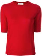 Tomorrowland Short-sleeved Knitted Top - Red
