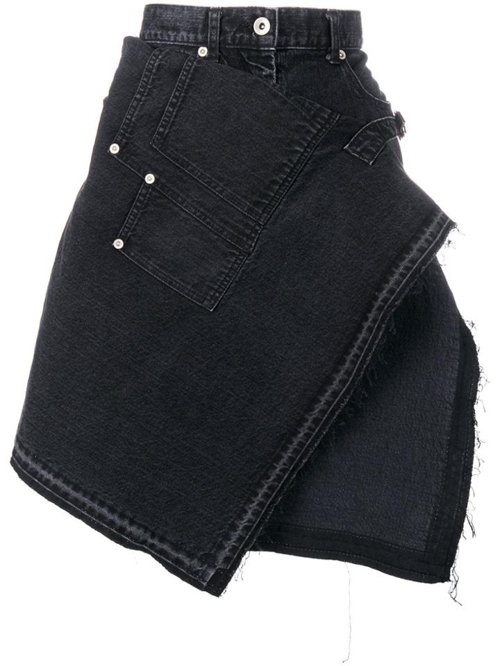Sacai Asymmetric Front Skirt - Black