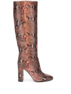 Twin-set Snake Print Knee Boots - Pink