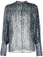Mary Katrantzou Sheer Pansy Print Blouse - Blue