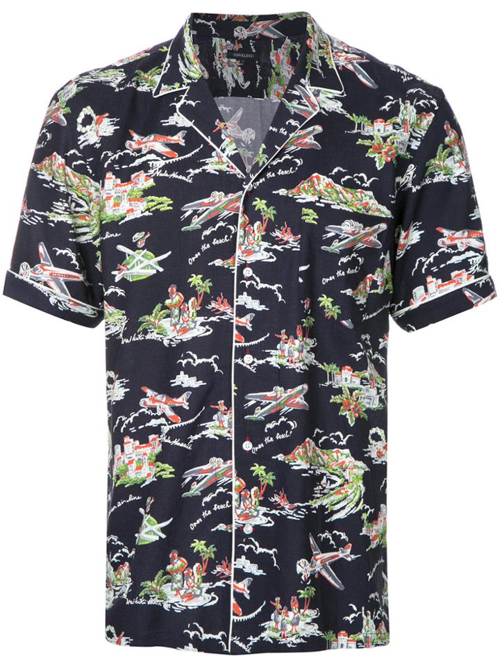 Loveless Island Print Shirt - Black