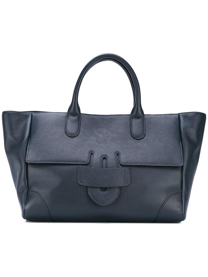 Tila March - Medium Zelig Tote - Women - Cotton/leather - One Size, Blue, Cotton/leather