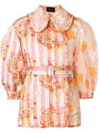 Simone Rocha Belted Double-breasted Jacket - Pink & Purple