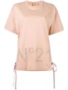 No21 Studded Logo T-shirt, Women's, Size: 38, Pink/purple, Cotton/pvc