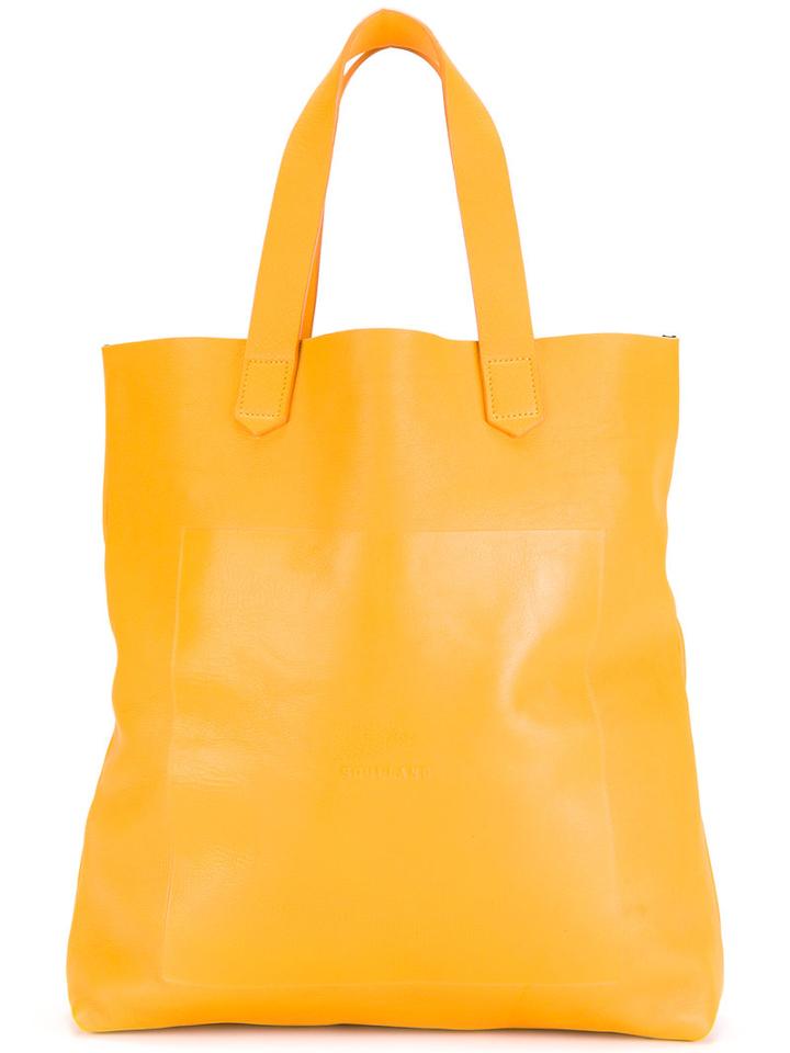 Soulland Shoplifter Tote, Men's, Yellow/orange, Calf Leather