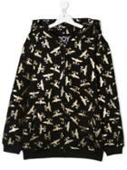 Boy London Kids Teen Eagle Repeated Logo Zip Hoodie - Black
