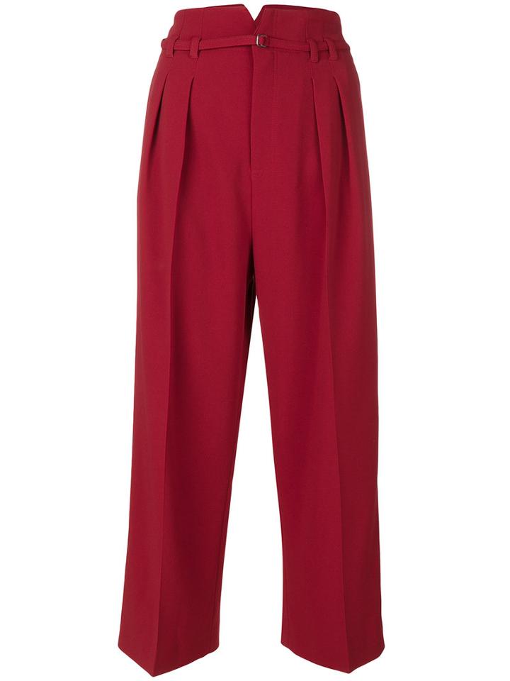 Red Valentino - Cropped Wide Leg Trousers - Women - Polyester/spandex/elastane/acetate/viscose - 40, Polyester/spandex/elastane/acetate/viscose