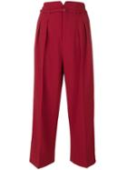 Red Valentino - Cropped Wide Leg Trousers - Women - Polyester/spandex/elastane/acetate/viscose - 40, Polyester/spandex/elastane/acetate/viscose