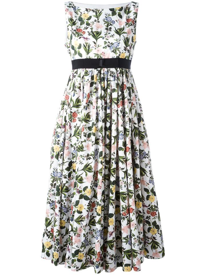 Vivetta Floral Print Dress, Women's, Size: 44, White, Cotton