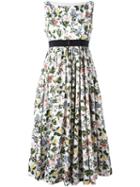 Vivetta Floral Print Dress, Women's, Size: 44, White, Cotton