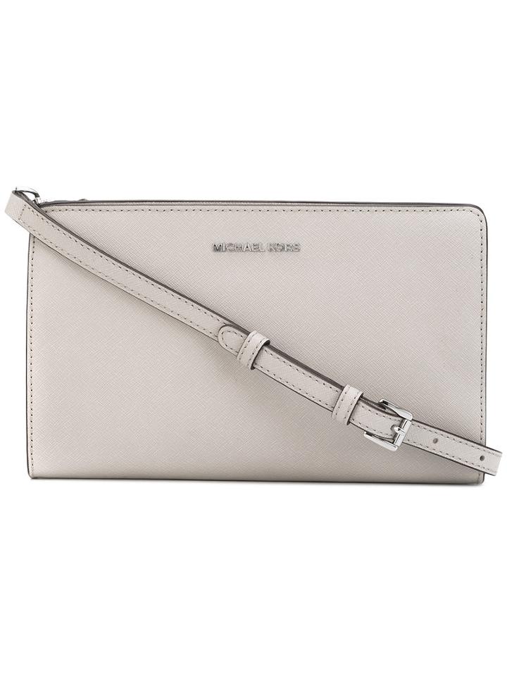 Michael Kors - Slim Shoulder Bag - Women - Leather - One Size, Women's, Grey, Leather
