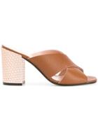 Pollini Crossover Strap Sandals - Brown