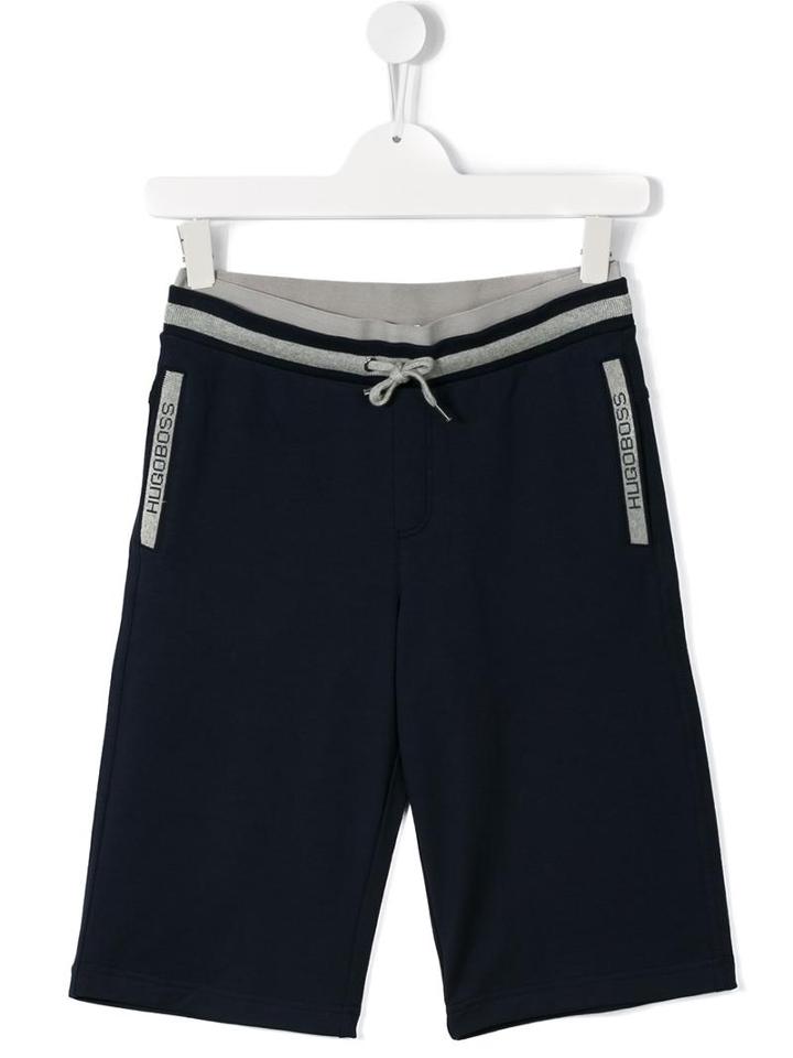 Boss Kids Logo Print Track Pants, Boy's, Size: 16 Yrs, Blue