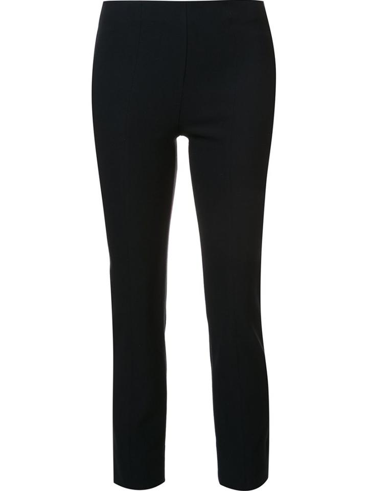 Vince Cropped Trousers, Women's, Size: Large, Black, Cotton/nylon/spandex/elastane