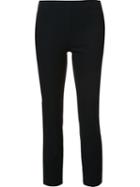 Vince Cropped Trousers, Women's, Size: Large, Black, Cotton/nylon/spandex/elastane