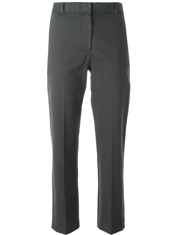 Ps By Paul Smith Cropped Chino Trousers, Women's, Size: 44, Grey, Cotton/spandex/elastane