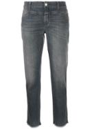 Closed Cropped Frayed Jeans - Grey