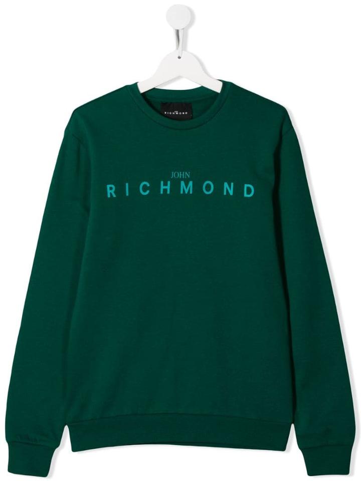 John Richmond Junior Printed 'there Is No Planet B' Sweatshirt - Green