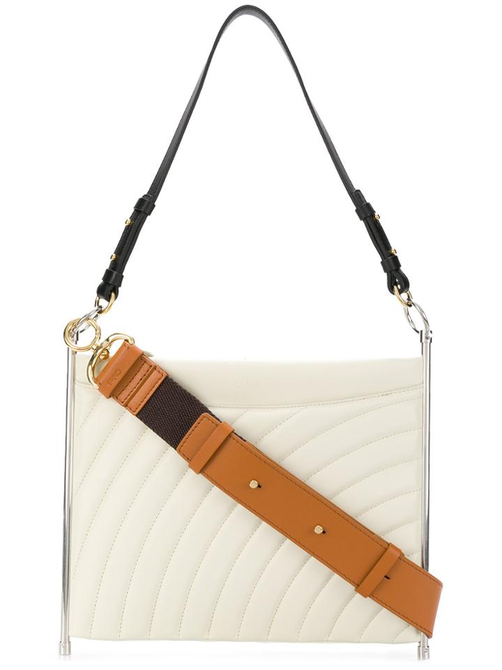 Chloé Quilted Roy Medium Clutch - White