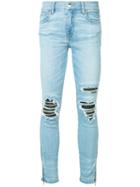 Amiri - Ripped Knees Skinny Jeans - Women - Cotton/spandex/elastane - 27, Women's, Blue, Cotton/spandex/elastane