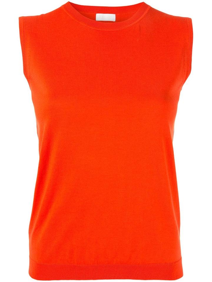 Ballsey Sleeveless Fine Knit Top - Red