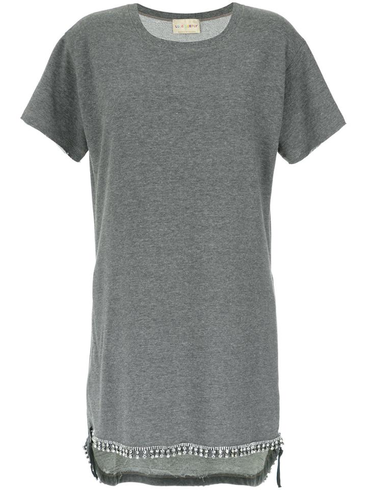 Andrea Bogosian Embellished T-shirt Dress - Grey