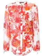Roberto Cavalli Printed Concealed Front Blouse - Red